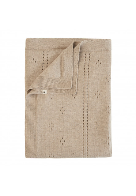 Pletená dierkovaná deka z BIO bavlny (Ivory)