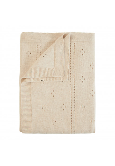 Pletená dierkovaná deka z BIO bavlny (Vanilla)