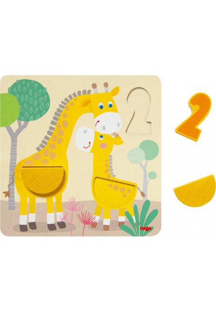 Drevená hračka na učenie farieb a čísiel Divoké zvieratká
