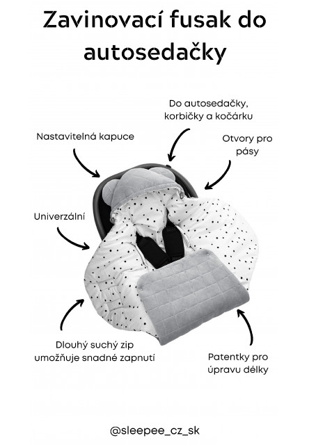 Fusak/zavinovačka/deka do autosedačky Sleepee Bohemian Sand