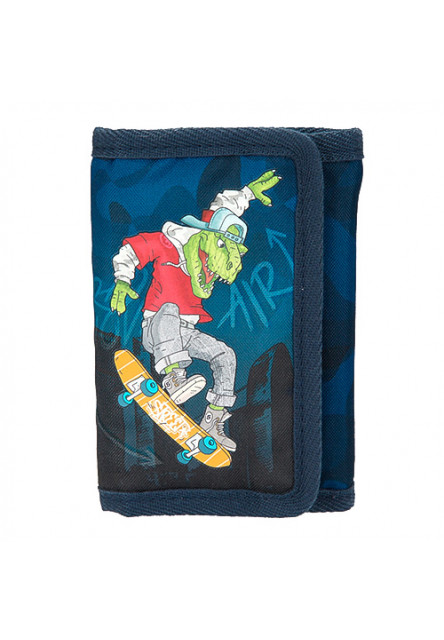 Peňaženka na suchý zips Dino-skater - modrá