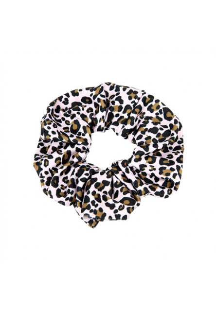 Látkové gumičky ASST, 2 ks, leopard - biely základ