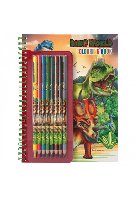 Omaľovánka - kreatívna sada, 8 pasteliek Dino World