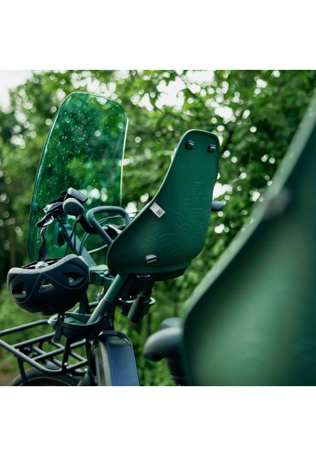 Predná sedačka BIO na bicykel s adaptérom mosu zelená/bincho čierna
