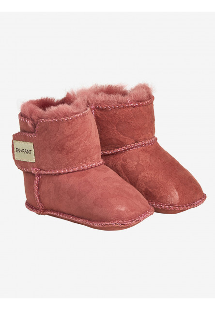 Topánky z ovčej kože - ružové Enfant