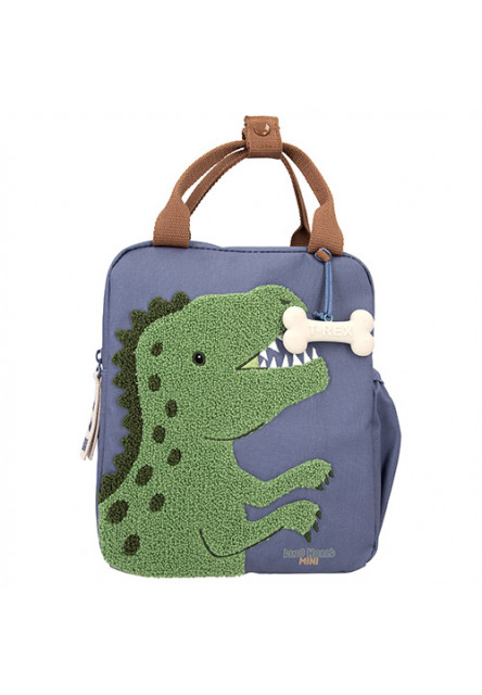 Batôžko-taška - modrá, zelený plyšový T-Rex Dino World