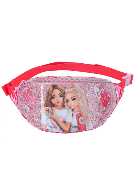 Ľadvinka, ružová, so vzorom sŕdc a flitrami - Fergie + Candy Top Model