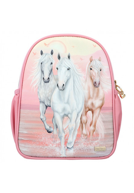 Batôžtek - ružový + pastelové farby, 3 kone v behu vodou Miss Melody