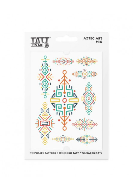 TATTonMe Vodeodolné dočasné tetovačky Umenie Aztékov mix TATTonMe