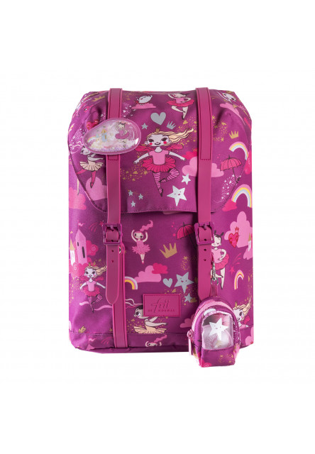 Ergonomická školská taška 22L Retro Ballerina Dark Pink Frii of Norway