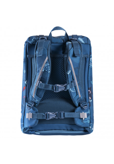 Ergonomická školská taška 22L Retro Ninja Blue