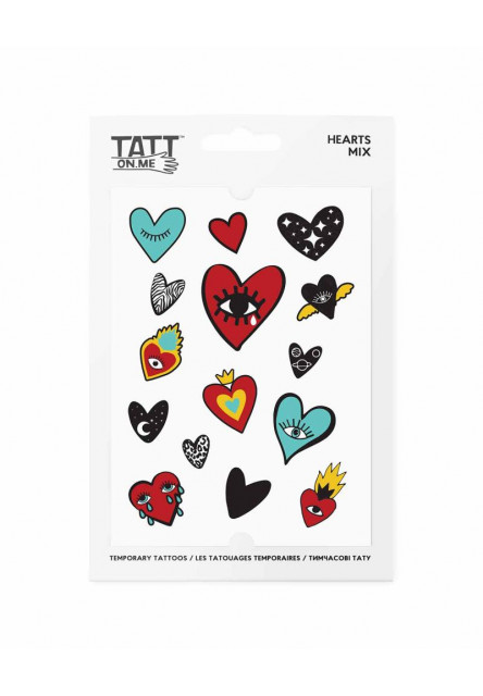 TATTonMe Vodeodolné dočasné tetovačky Srdce mix TATTonMe