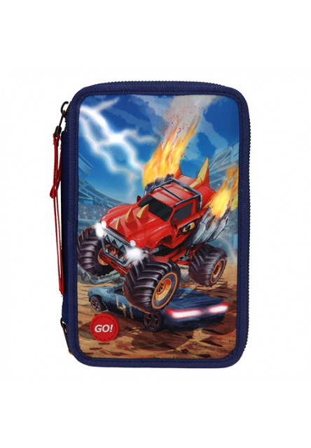 Monster truck - trojposchodový peračník s náplňou značky Monster Cars.