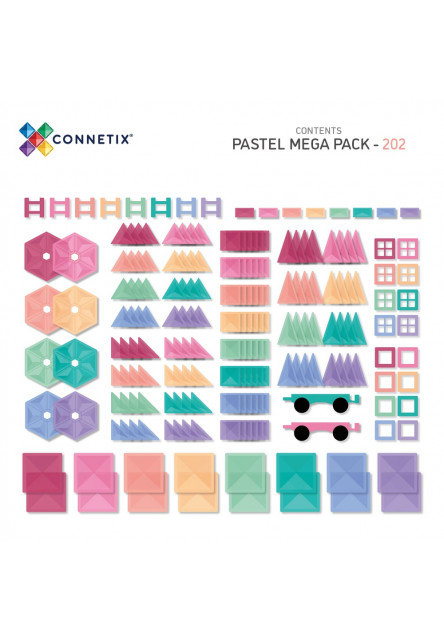 Magnetická stavebnica - Pastel Mega Pack 202 ks