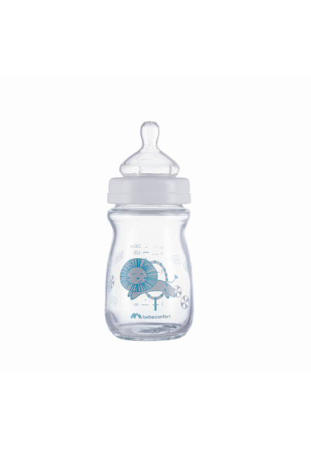 Dojčenská fľaša Emotion Glass 130ml 0-6m White Bebeconfort