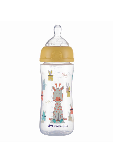 Dojčenská fľaša Emotion 360ml 6m + Yellow Bebeconfort