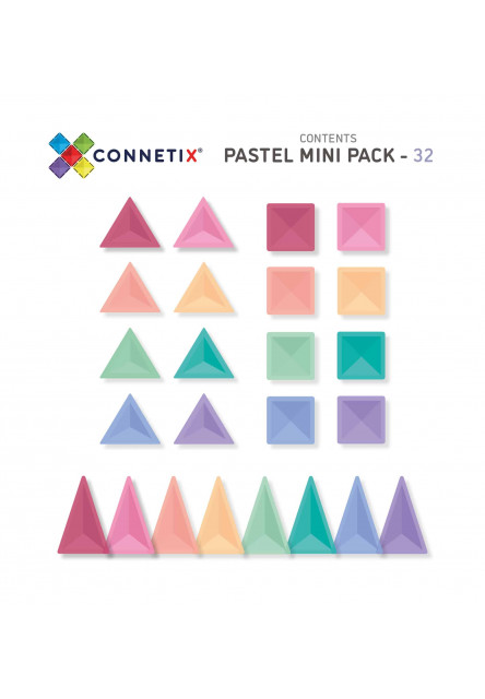 Magnetická stavebnica - Pastel Mini Pack 32 ks