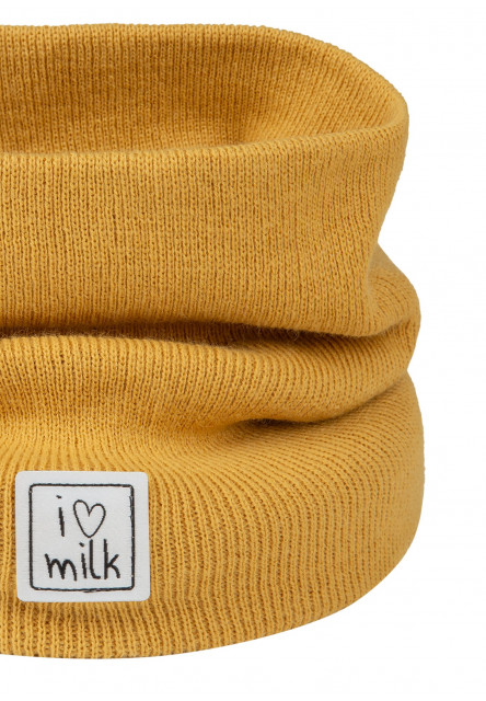 Zimný šál / nákrčník žltý I love milk
