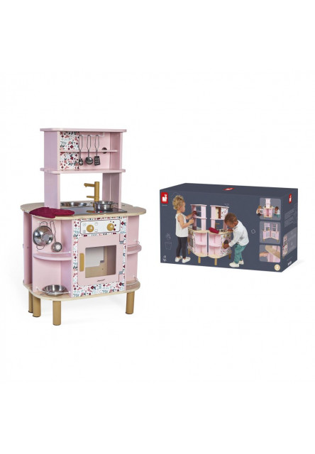 Detská drevená kuchynka Twist obojstranná s práčkou