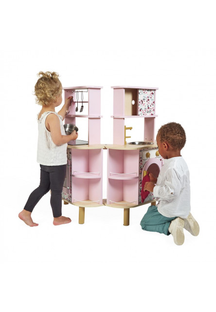 Detská drevená kuchynka Twist obojstranná s práčkou