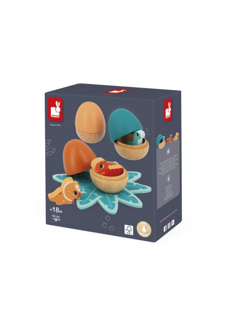Drevená hračka Dinosaurie vajíčka s prekvapením Dino 3 ks