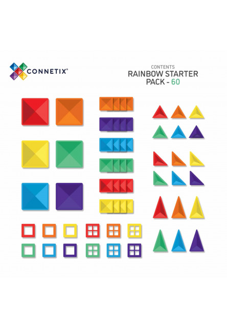 Magnetická stavebnica - Rainbow Starter Pack 60 pc