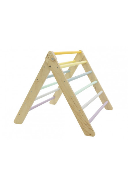 Montessori Piklerovej trojuholník light + doska 2v1 variant: natur okraje, modré priečky