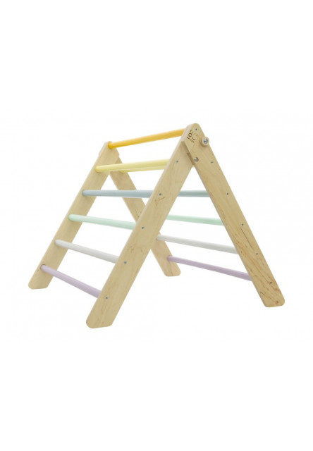 Montessori Piklerovej trojuholník light + doska 2v1 variant: natur okraje, modré priečky