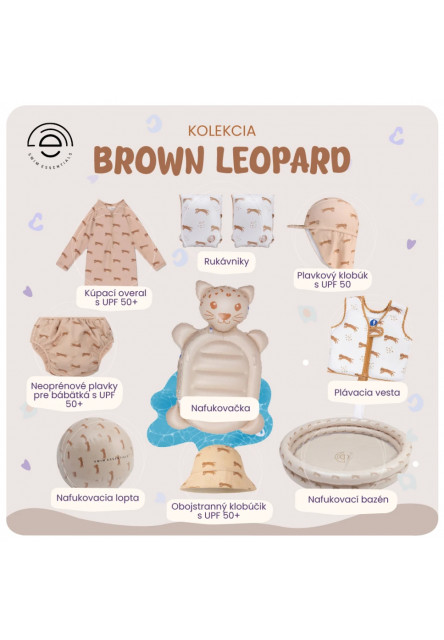 Nafukovací bazén so strieškou Brown Leopard 100 cm