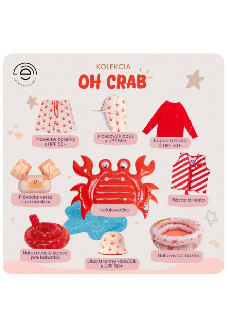 Plavkový klobúk s ochranou krku s UPF 50+ Oh Crab