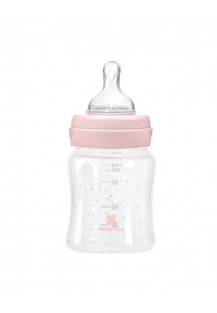 Dojčenská fľaša 120ml 0m+ Hippo Dreams Pink