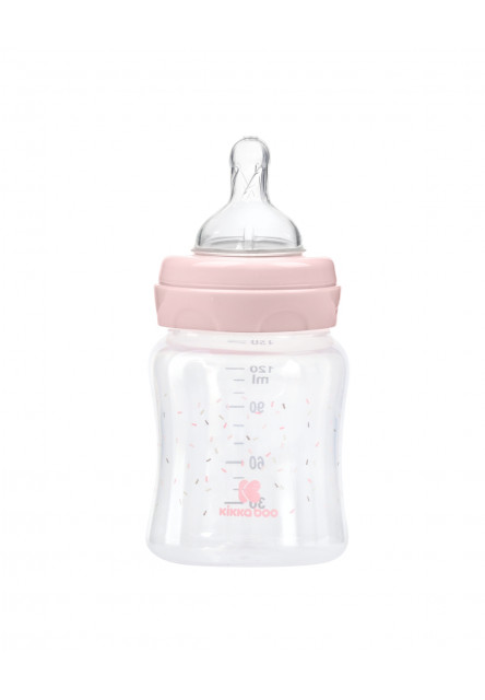 Dojčenská fľaša 120ml 0m+ Hippo Dreams Pink