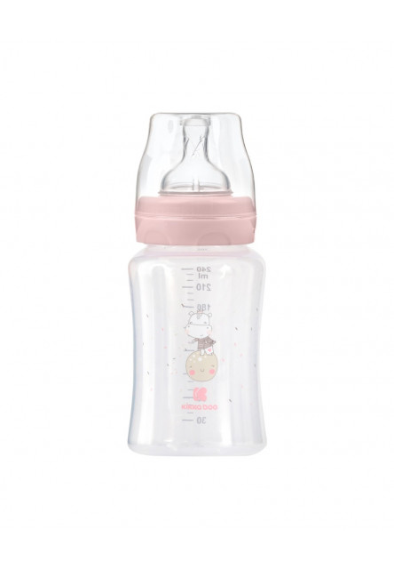 Dojčenská fľaša 240ml 3m+ Hippo Dreams Pink