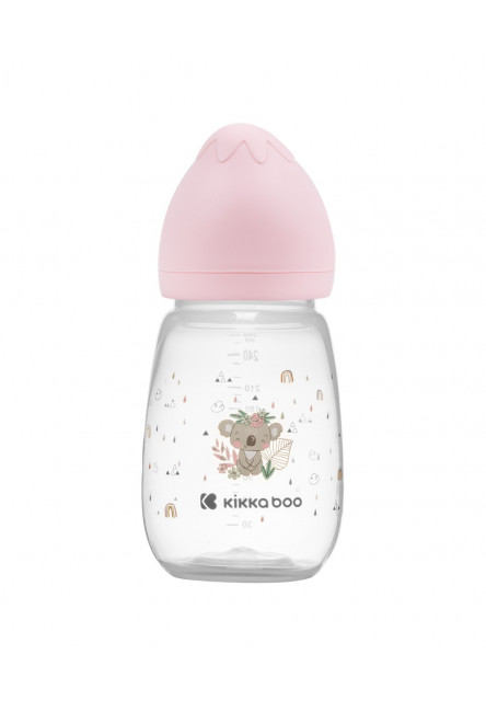 Dojčenská fľaša 260ml 3m+ Savanna Pink KikkaBoo