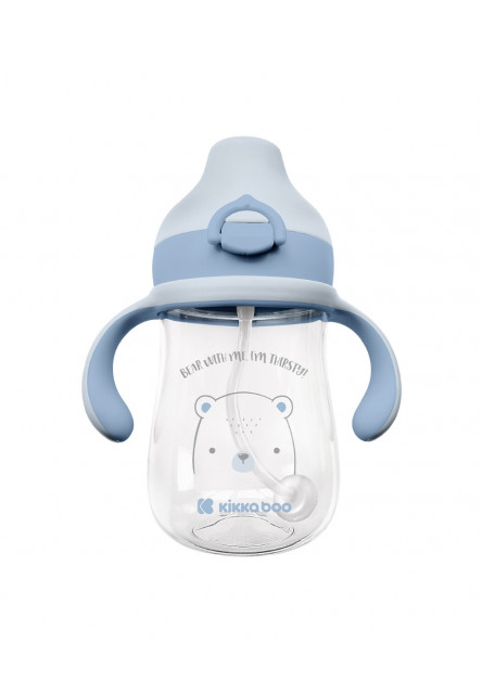 Hrnček so silikónovým náustkom 300ml 6m+ Bear with me Blue KikkaBoo