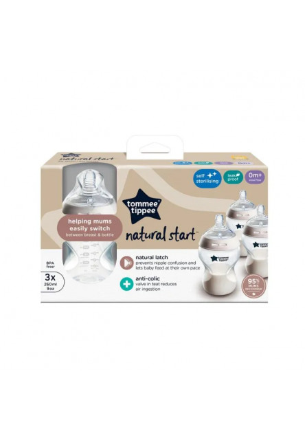 Set dojčenských fliaš, 260 ml, 3ks
