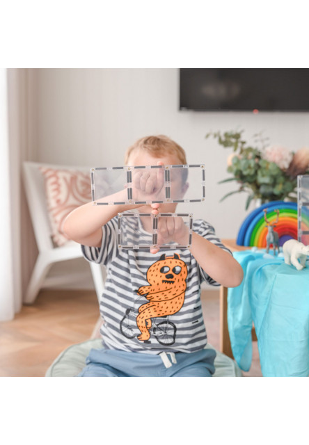 Magnetická stavebnica - Clear Rectangle Pack 12 ks