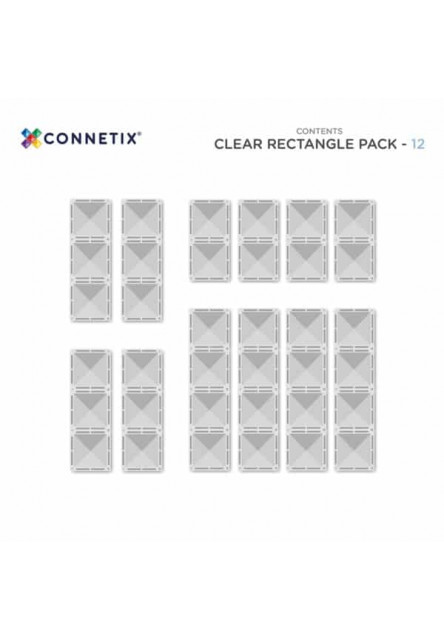 Magnetická stavebnica - Clear Rectangle Pack 12 ks