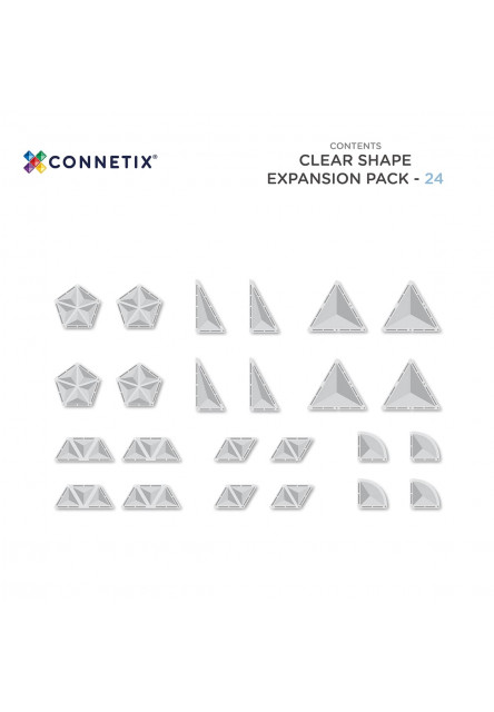Magnetická stavebnica - Clear Shape Expansion Pack 24 ks