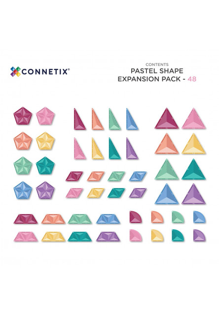 Magnetická stavebnica - Pastel Shape Expansion Pack 48 ks