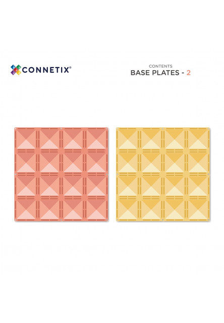 Magnetická stavebnica - Pastel Lemon & Peach Base Plate 2 ks