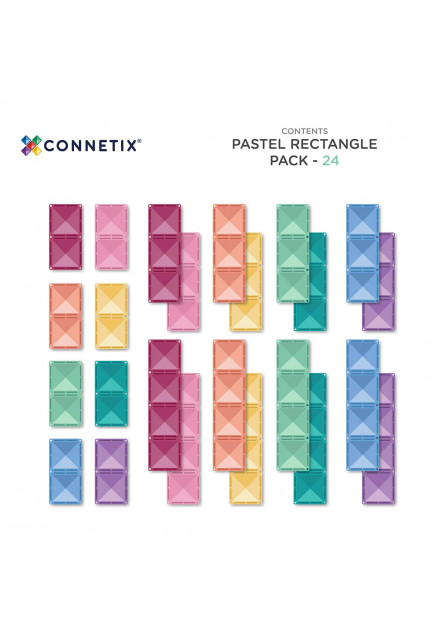 Magnetická stavebnica - Pastel Rectangle Pack 24 ks