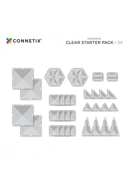Magnetická stavebnica - Clear Starter Pack 34 ks