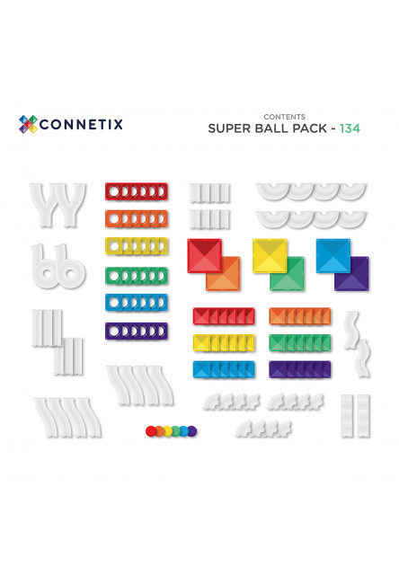 Magnetická stavebnica - Super Ball Run Pack 134 ks