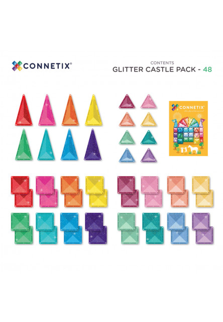 Magnetická stavebnica - Glitter Castle Pack 48 ks