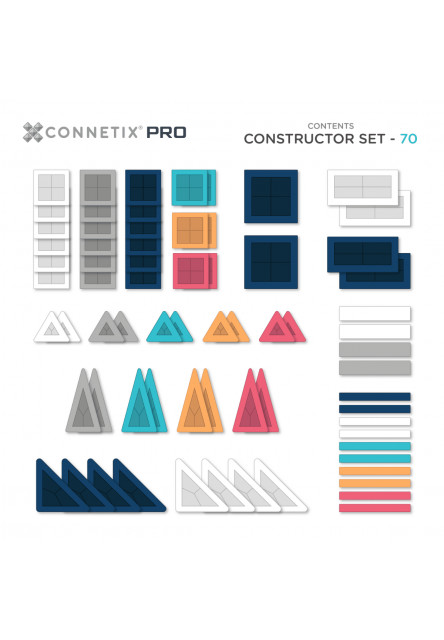 Magnetická stavebnica - PRO Constructor Set 70 ks