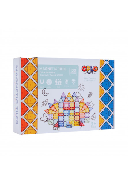 Magnetická stavebnica Oplo Toys - Starshine 100 KS 