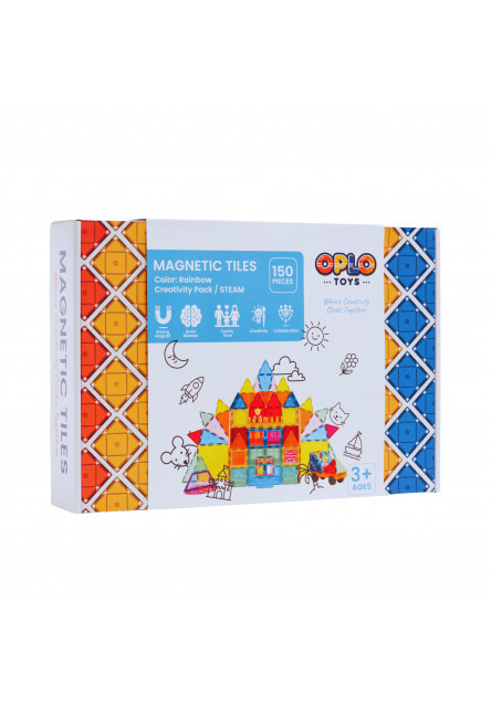 Magnetická stavebnica Oplo Toys - Rainbow 150 KS