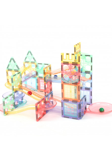 Magnetická stavebnica - Guľôčková dráha Macaron 108 KS