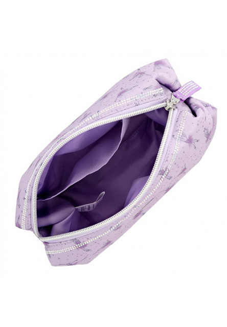 Kozmetická taštička - fialová s baletkami